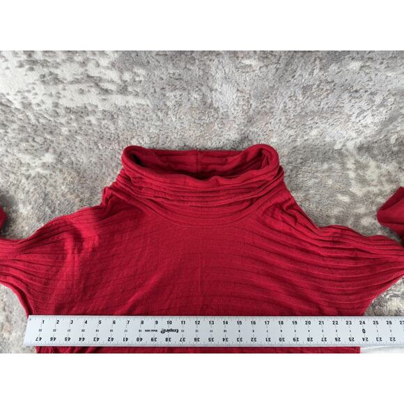 A.N.A Size XL Mock Neck Ribbed Cotton Blend Sweater Red Pullover Casual - Picture 5 of 9